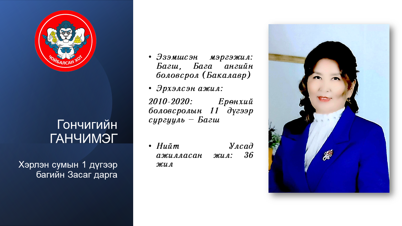 ХЭРЛЭН СУМЫН 1 ДҮГЭЭР БАГИЙН ЗАСАГ ДАРГЫН ТАНИЛЦУУЛГА