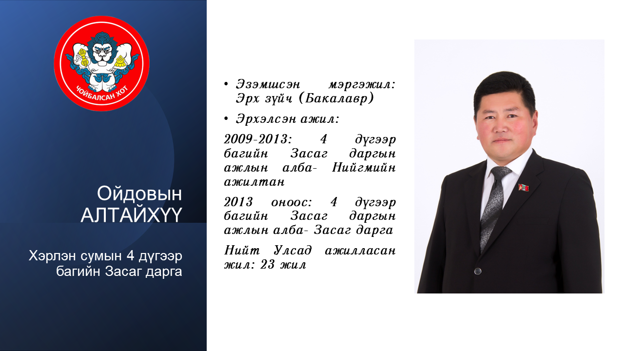 ХЭРЛЭН СУМЫН 4 ДҮГЭЭР БАГИЙН ЗАСАГ ДАРГЫН ТАНИЛЦУУЛГА